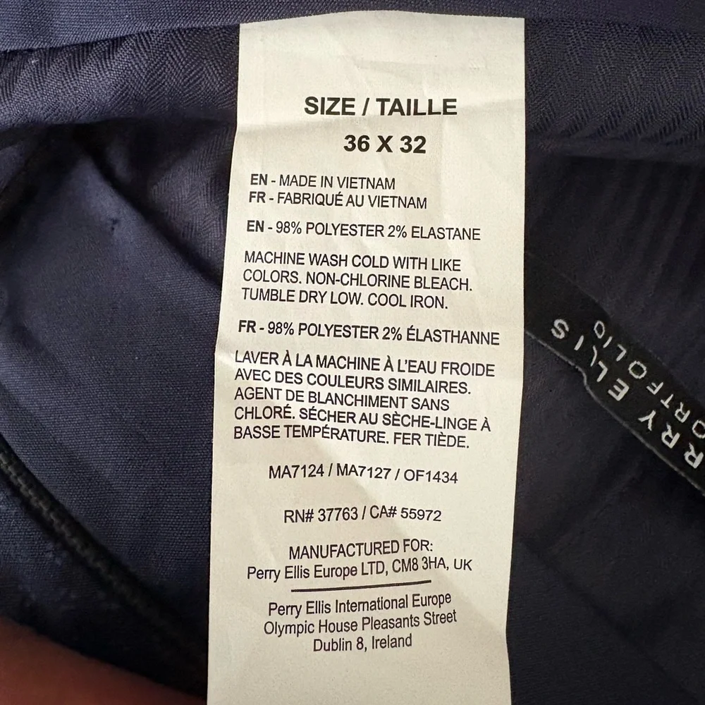 Perry Ellis Porfolio Modern Fit Stretch Dress Pants 36x32 NWT